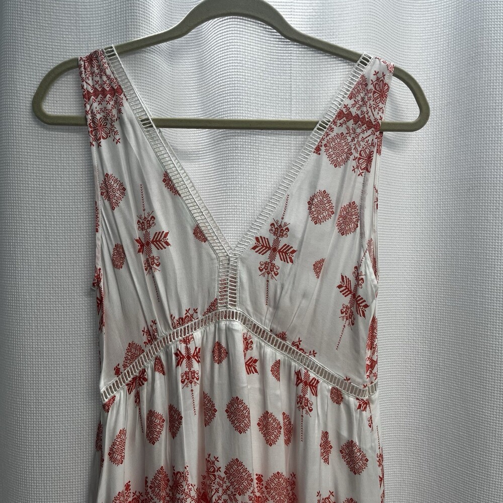 BB Dakota‎ Women White Southwestern  Print Maxi Dress Babydoll Empire Waist 2